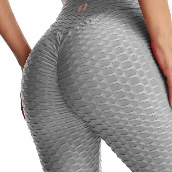 NEW Lyte Tiktok GREY Leggings Sexy Butt Lifting Slimming High Waist Gym Yoga - Picture 2 of 9